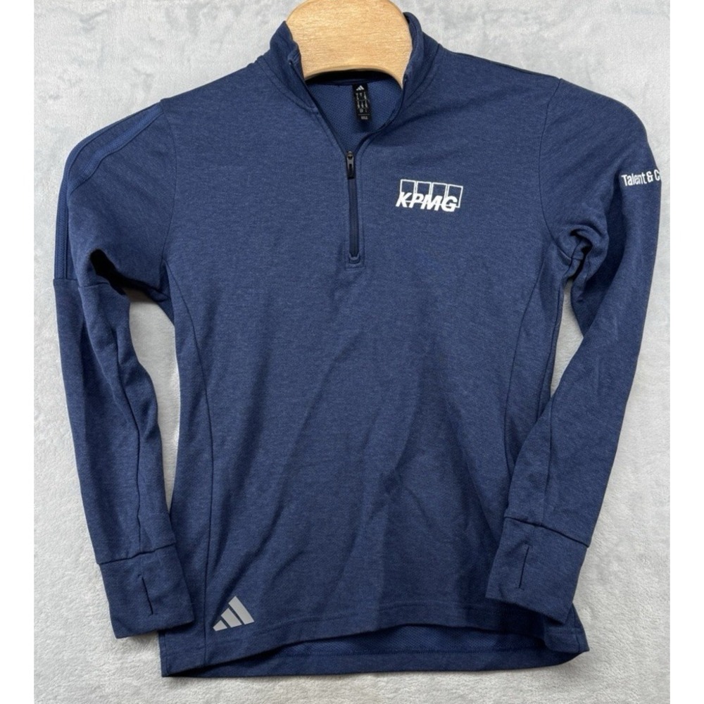 Adidas 3-Stripes 1/4 Zip Golf Long Sleeve Shirt KPMG Logo Golf Women's Size S